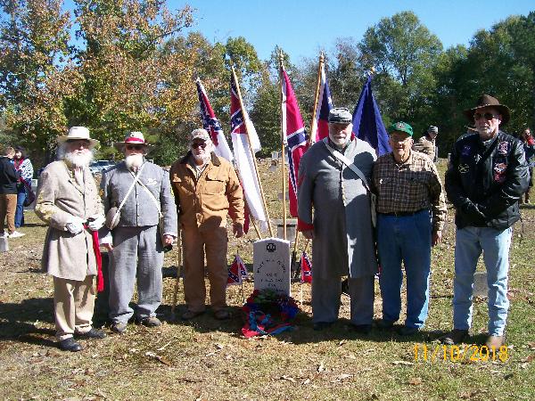 Grave dedication for Pvt. Wiley Hill Young, 7th Alabama Cavary, Co. C & G. at the Rock Creek Cemetery